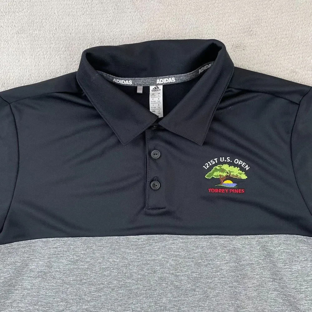Adidas x 121st US Open Torrey Pines Polo Shirt Kids Large (13-14Y) Golf SS‎ NWOT